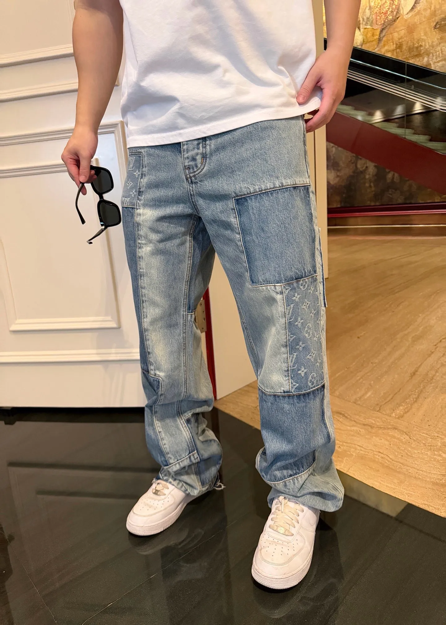 Louis Vuitton/Louis Vuitton presbyopic patchwork jeans